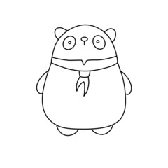 Panda isolated on white background coloring pages for kids and adults.