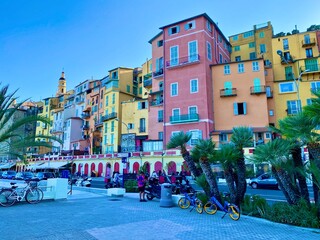 Beautifully colored buildings Menton France
