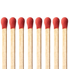 Burnt matches isolated on white. Box of matches. Different stages of match burning Burnt matches. 