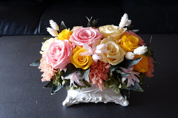 プリザーブドフラワーアレンジメント　玄関　事務所用　壁掛け用