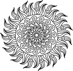 Vector Sun Rays Mandala Design