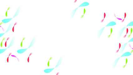 white backdrop with colorful shapes