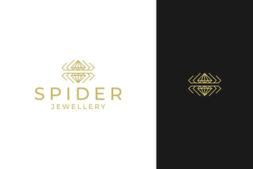 spider and diamond jewellery logo design