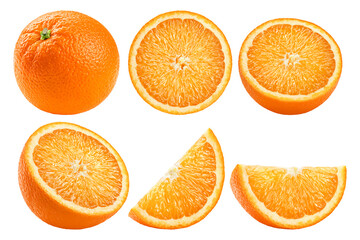 juicy orange isolated on white background, clipping path, full depth of field