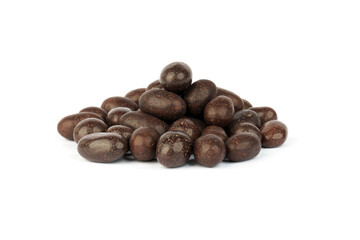 peanuts in chocolate isolated on white background