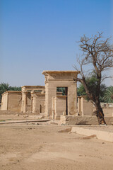 Interesting View to the Brick Walls of the Ancient Persian Temple of Hibis ruins at Kharga oasis, Egypt