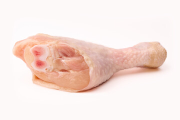 Raw chicken legs on white background isolated. Chicken meat. Diet meat.