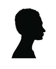 Human head profile. Man head silhouette. Human head icon. Male face profile black shadow silhouette. Vector illustration. Avatar for Social Media.