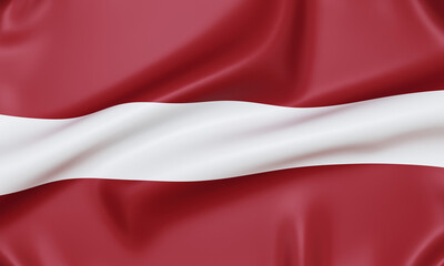 Flag of Latvia, 3d rendering.