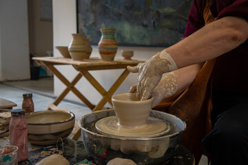 Making handmade ukrainian clay dishes pottery traditions handcraft