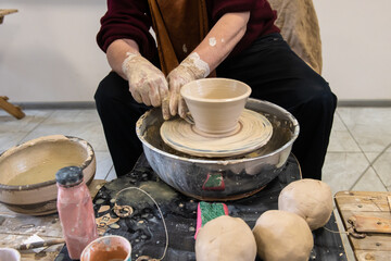 Making handmade ukrainian clay dishes pottery traditions handcraft
