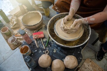 Making handmade ukrainian clay dishes pottery traditions handcraft