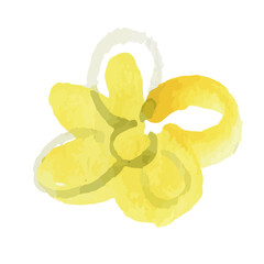 Flower icons isolated on white background. Logo sign design. Modern brush watercolor illustration. Vector