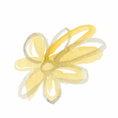 Flower icons isolated on white background. Logo sign design. Modern brush watercolor illustration. Vector