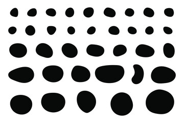 Set of Imperfect Doodle Circle Shapes. Black silhouettes of imperfect circles.