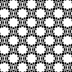 wavy floral black and white pattern. seamless leaf ornament. interior design. template, cover, print.