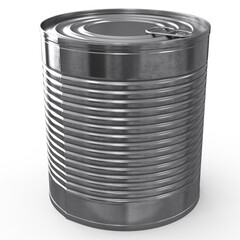 can tin metal 3d isolated