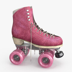 roller skates leather boot 3d