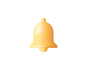 Notification, bell icon alert. 3d. Vector illustration.
