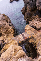 Fototapeta premium Rocks over blue ocean water