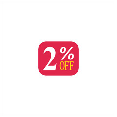2 offer tag discount vector icon stamp on a white background