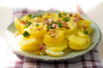 Kartoffelsalat - traditional German potato salad.farmhouse kitchen
