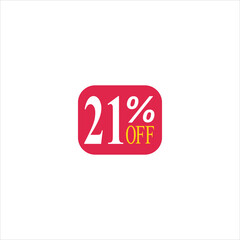 21 offer tag discount vector icon stamp on a white background