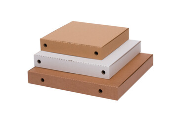 boxes for pies and pizza with brown and white corrugated cardboard