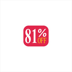 81 offer tag discount vector icon stamp on a white background