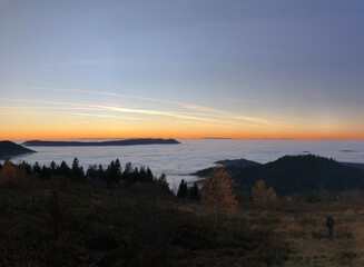 sunset over a cloud sea