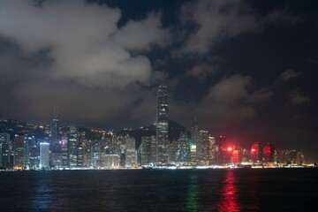 Naklejka premium Hong Kong skyscrapers skyline cityscape
