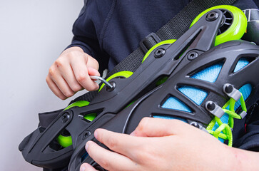 Hex wrench for loosening, changing bearings and repairing roller skate wheels.