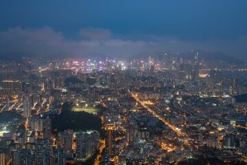 Fototapeta premium Hong Kong skyscrapers skyline cityscape