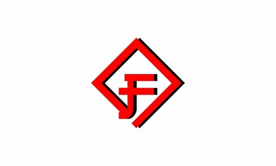 letter F minimalism square monograms concept design logo