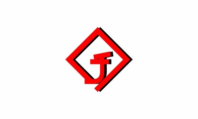 letter J minimalism square monograms concept design logo