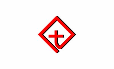 letter T minimalism square monograms concept design logo