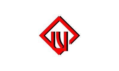 letter W minimalism square monograms concept design logo