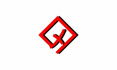 letter X minimalism square monograms concept design logo