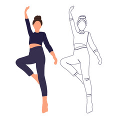 woman jumping flat design, isolated, vector