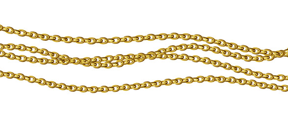 Gold necklaces Isolated on white. Golden chain vector illustration. Golden necklace for ads, flyers, web site, sale banners. 