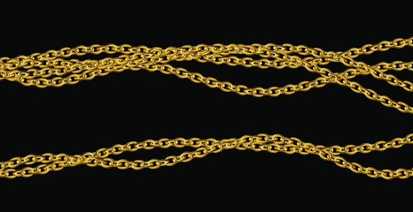 Gold chain isolated. Vector necklace. 