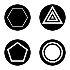 Polygon1-2cg Flat Icon Set Isolated On White Background