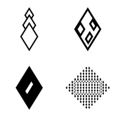 Rhombus2 Flat Icon Set Isolated On White Background