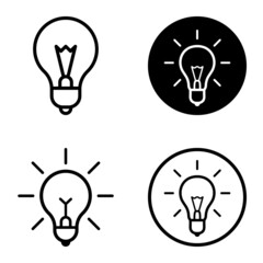 Lightbulbs1-3 Flat Icon Set Isolated On White Background