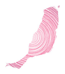 Fuerteventura map filled with concentric circles. Sketch style circles in shape of the island. Vector Illustration.