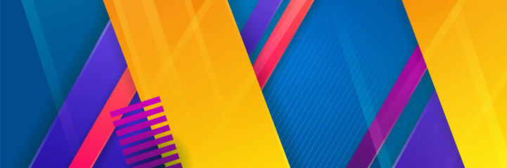 Abstract colorful polygon banner design template