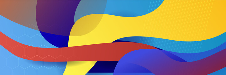 Abstract colorful polygon banner design template