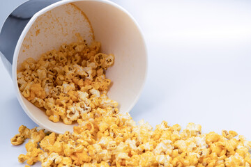 The popcorn cheese taste was poured out of the bucket.