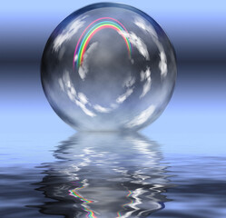 Rainbow inside crystal ball