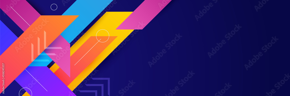 Poster abstract colorful polygon banner design template. colorful tech web banner with geometric shapes bac